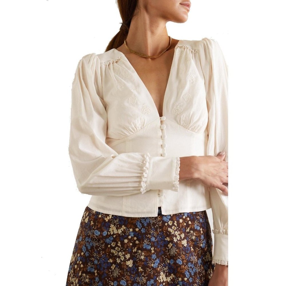 Reformation Women's Beige Lawrence Top Size US 4
